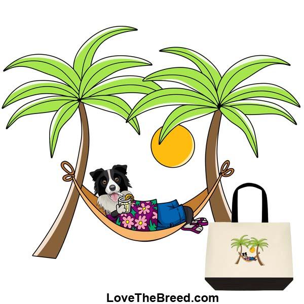 Border Collie in Hammock Extra Large Tote