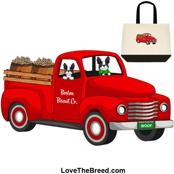 Boston Terrier Biscuit Truck Extra Large Tote