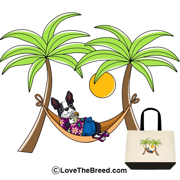 Boston Terrier in Hammock Extra Large Tote