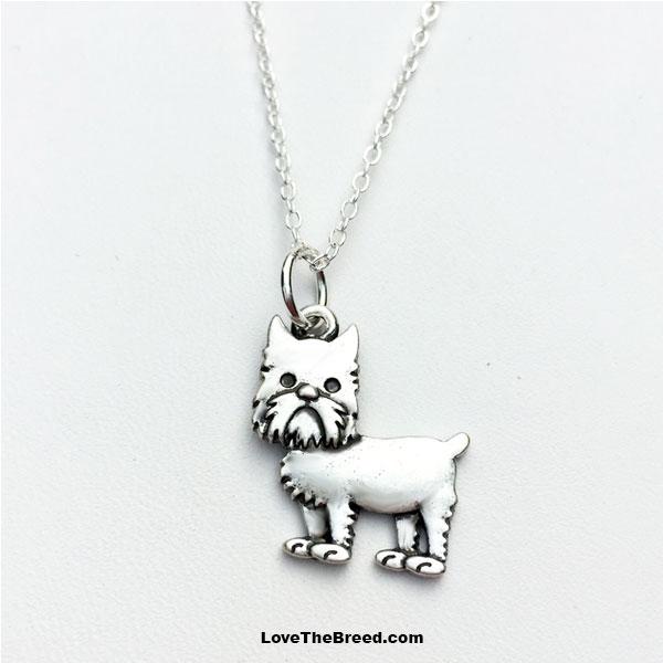 LoveTheBreed.com necklace Brussels Griffon Charm Necklace
