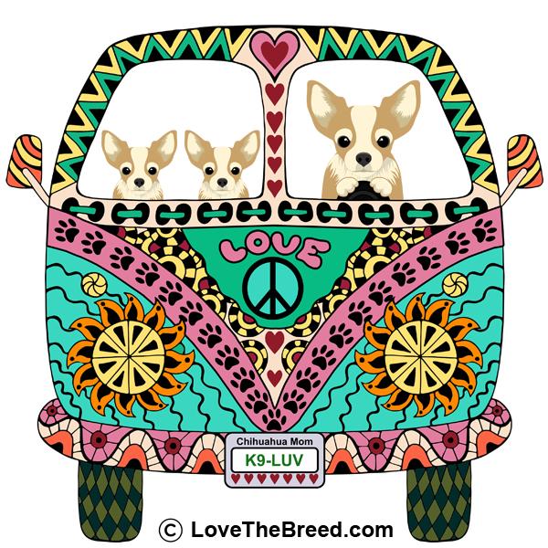 Chihuahua Love Bus Extra Large Tote