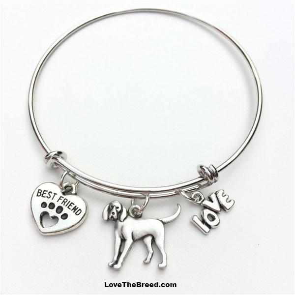 Coonhound Best Friend Love Charm Bracelet