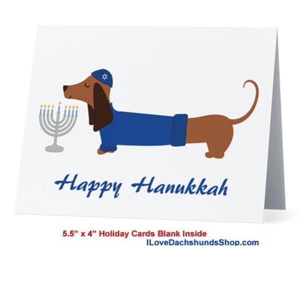 Dachshund Happy Hanukkah Card