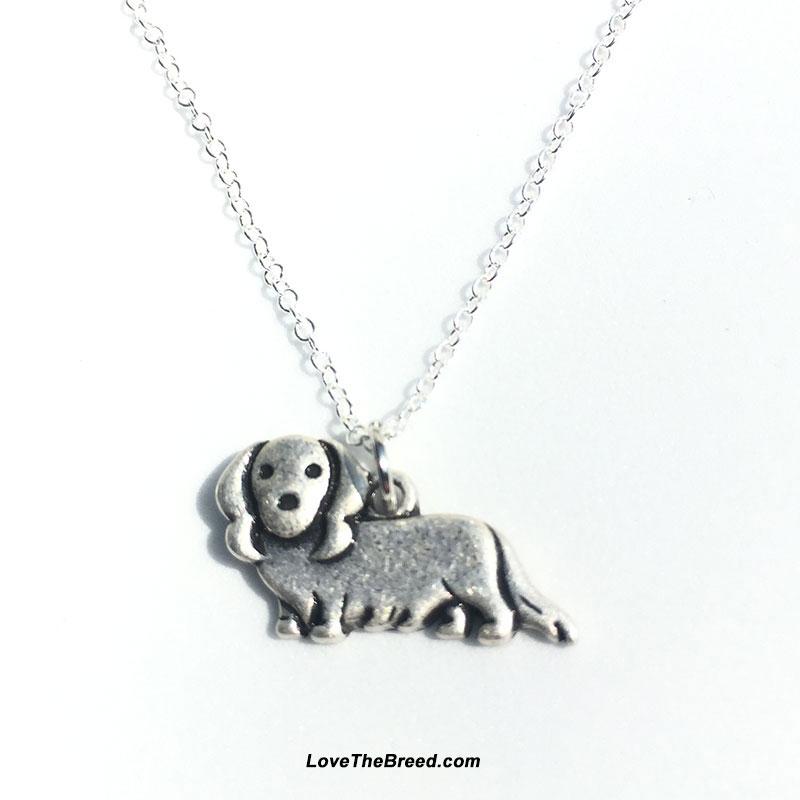 LoveTheBreed.com necklace Dachshund Long Hair Charm Necklace