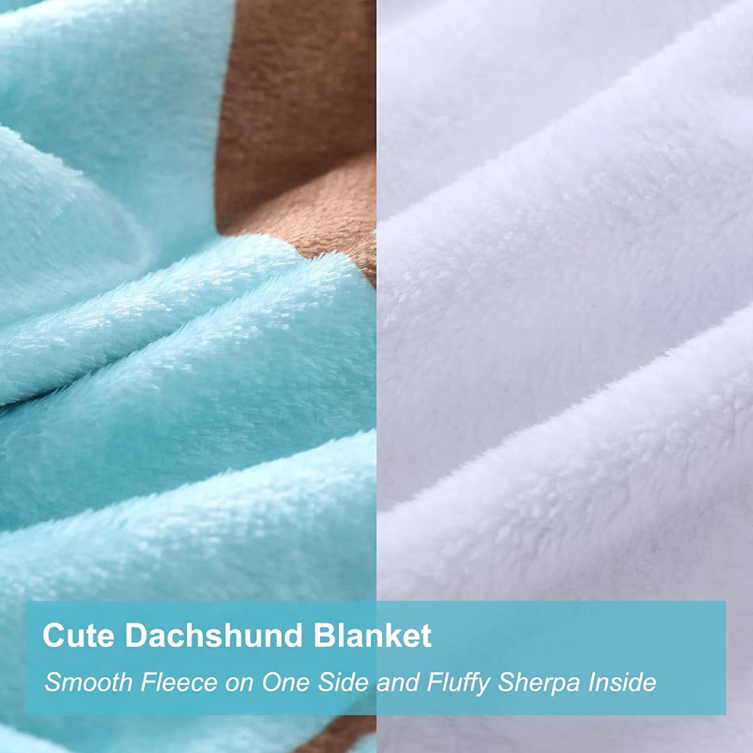 LoveTheBreed.com Blanket Dachshund Black/Tan + Red Pattern Fleece Blanket