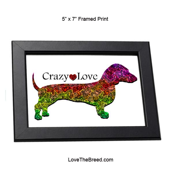LoveTheBreed.com pictures Dachshund Crazy Love Framed Print 5 x 7