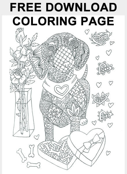 FREE I Love Dachshunds Coloring Page Download