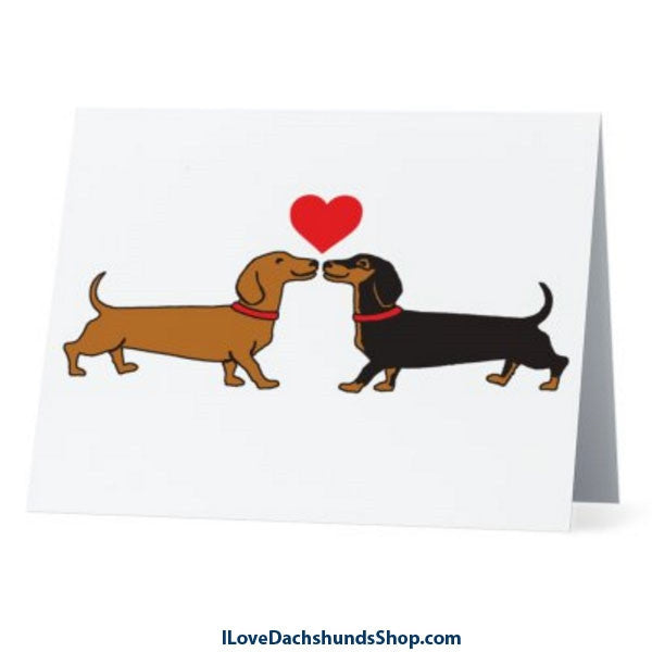 I Love Dachshunds Shop card Dachshund Long on Love Note Card with Envelope