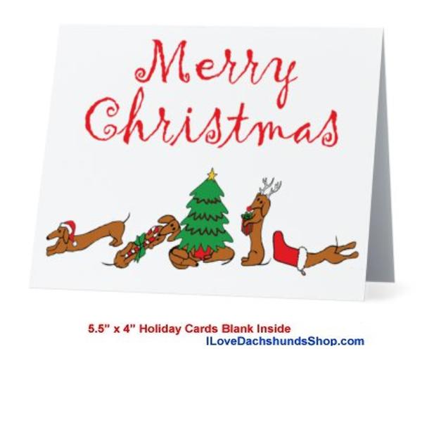 Dachshund Style Merry Christmas Card