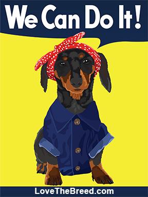 CustomCat Coffee Mug Dachshund Rosie the Riveter Mugs
