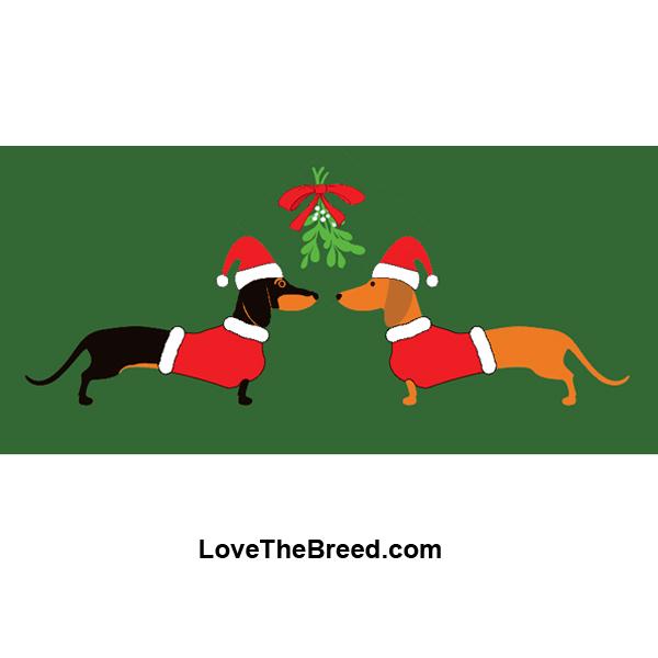 LoveTheBreed.com Socks Dachshund Socks Santa Mistletoe LIMITED EDITION