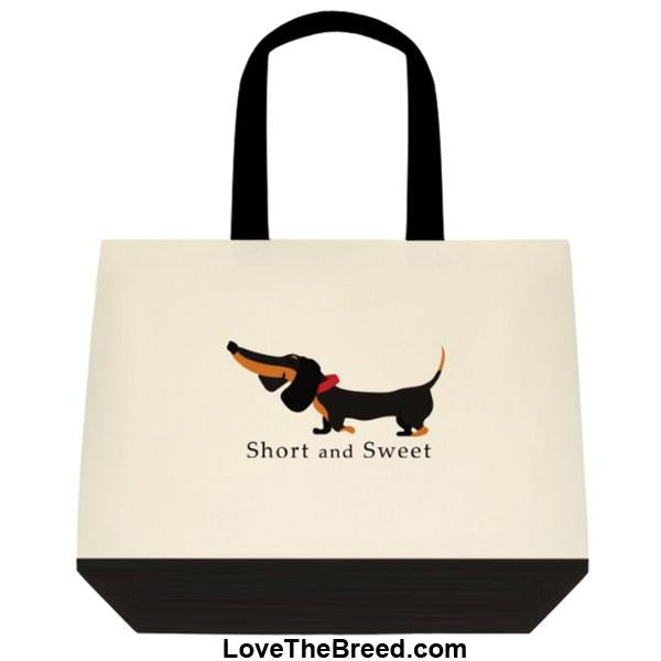 Dachshund Short and Sweet Black and Tan Tote