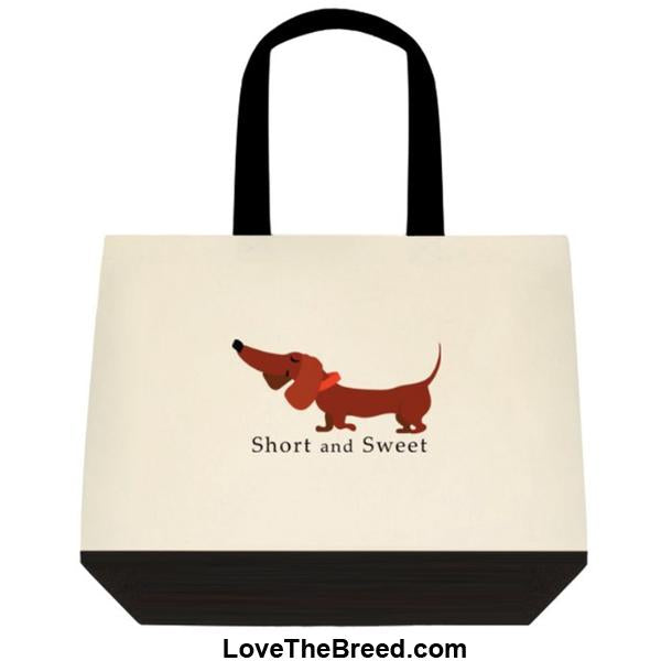 Dachshund Short and Sweet Brown Tote