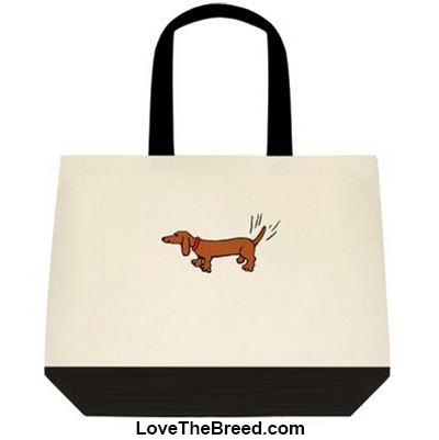 Dachshund Wags of Happiness Extra Large Tote
