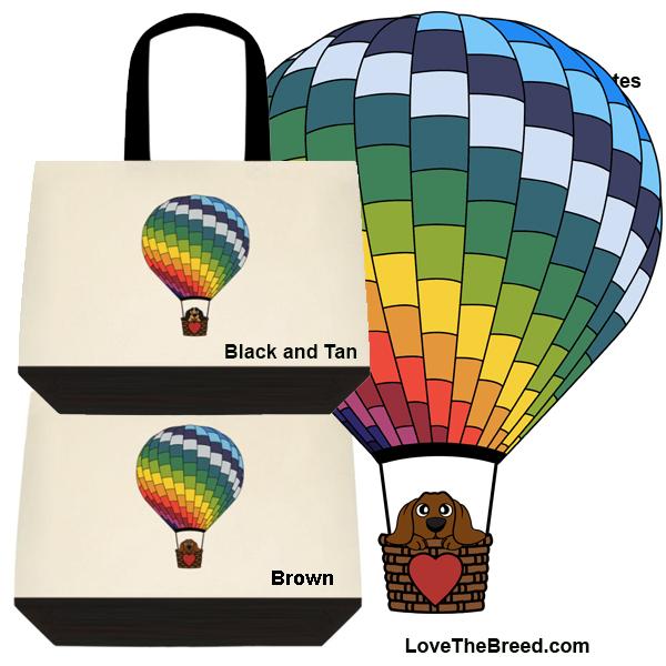 Dachshund in Hot Air Balloon Extra Large Tote