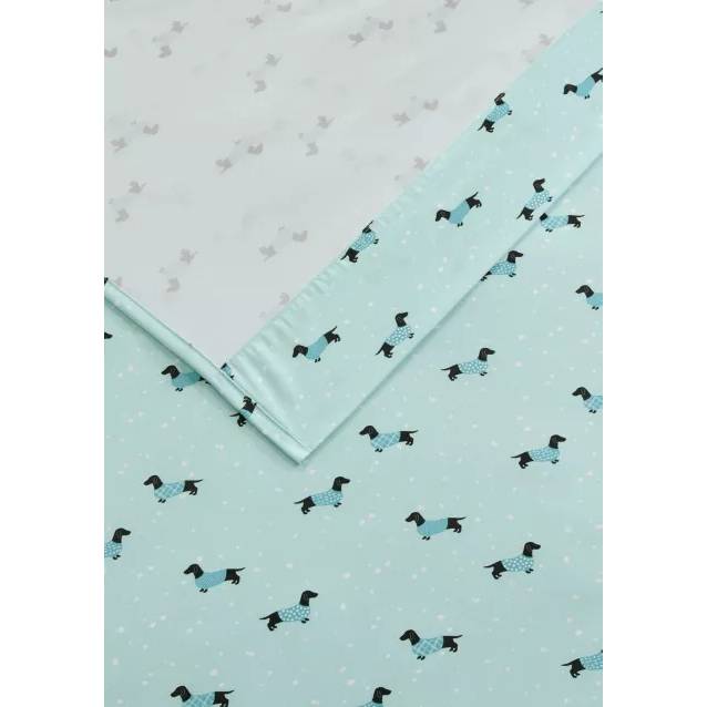 Dachshund in Sweaters Print Aqua Sheet Set PRE-ORDER