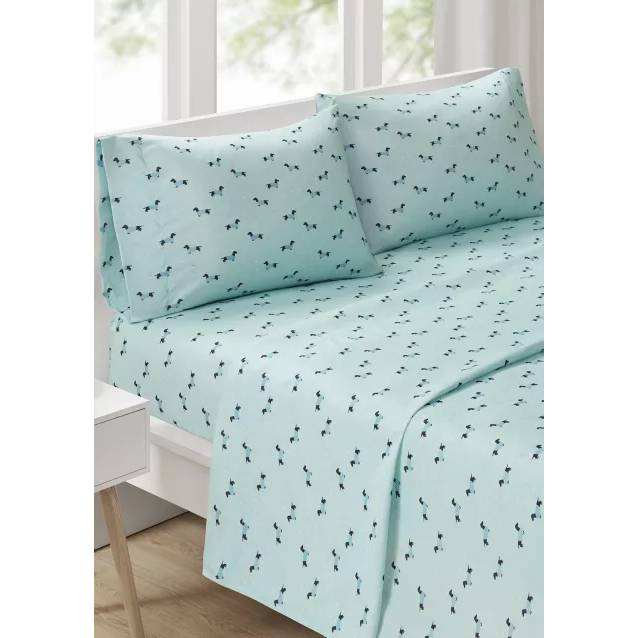 Dachshund in Sweaters Print Aqua Sheet Set PRE-ORDER