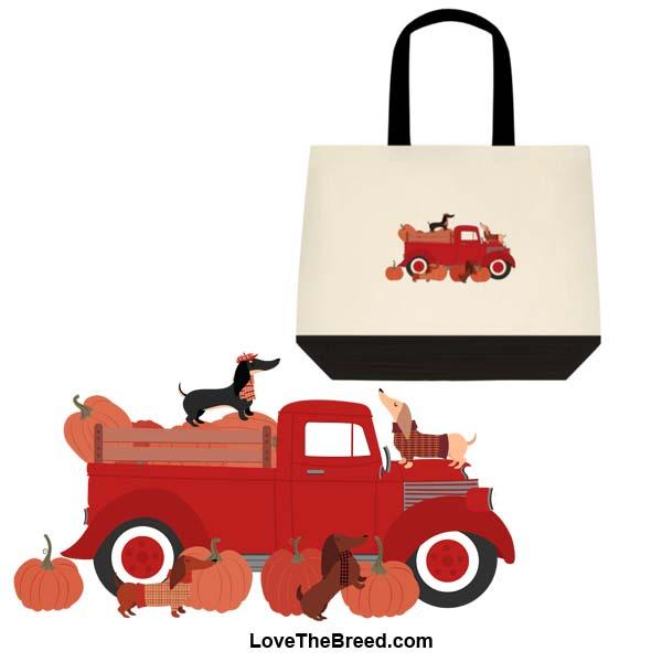 Dachshunds Fall Harvest Extra Large Tote