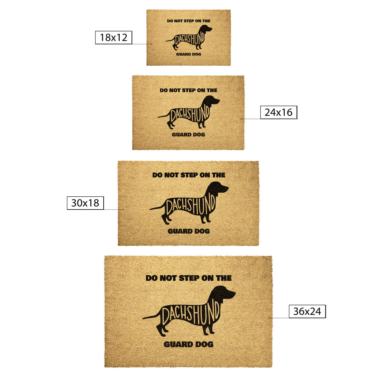 teelaunch Door Mats Do not step on the Dachshund guard dog Outdoor Door Mat