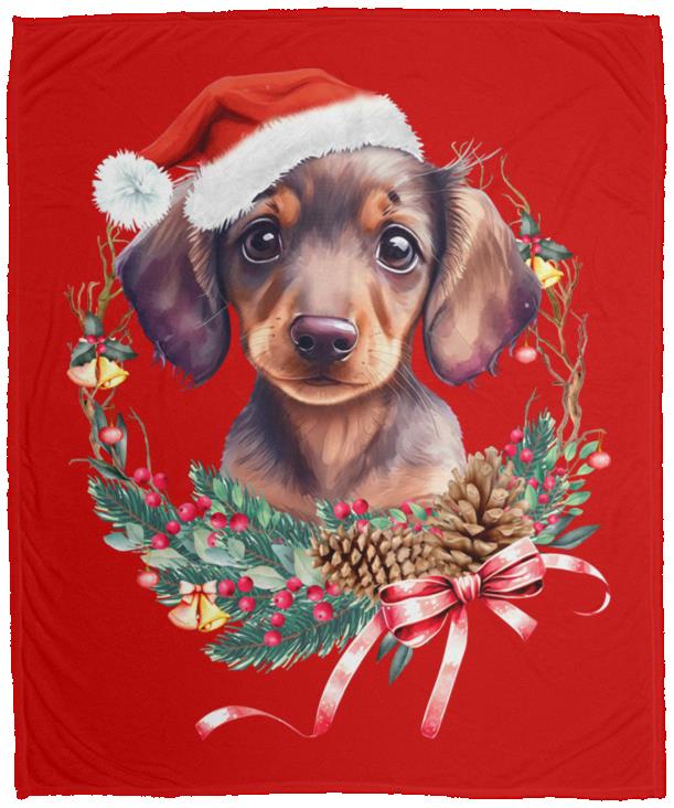 Dachshund Puppy Wreath Blankets - LoveTheBreed.com