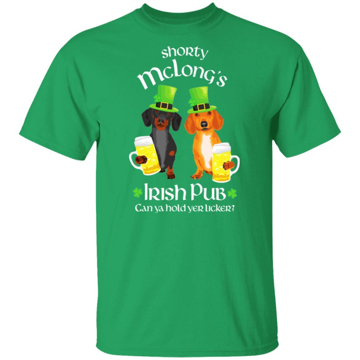 Dachshund Shorty McLong's Irish Pub T-Shirts + Long Sleeves