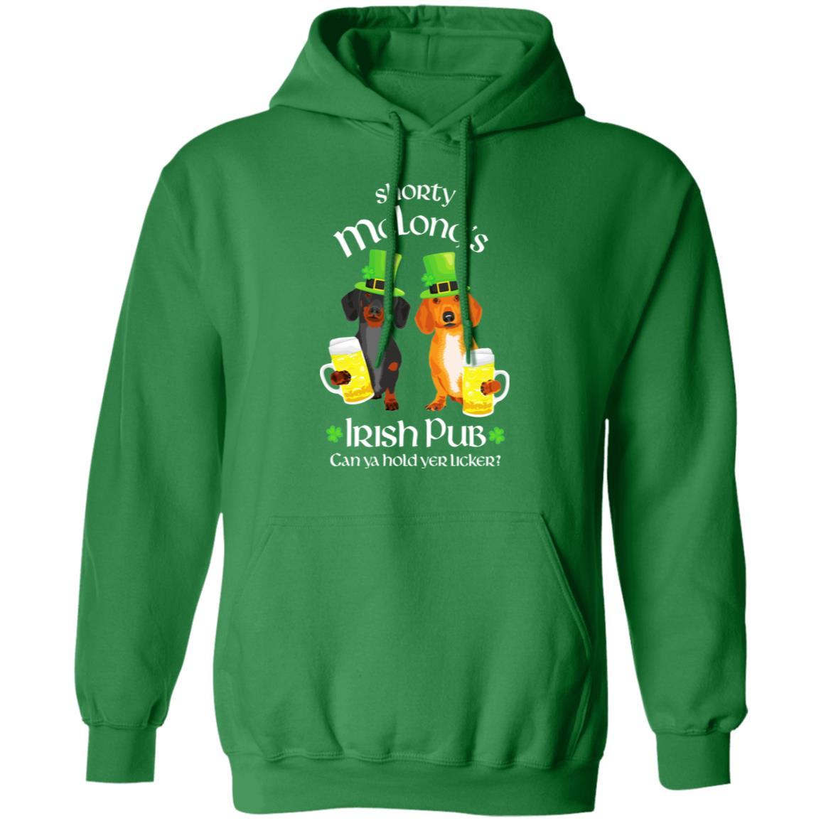 Dachshund Shorty McLong's Irish Pub Hoodie + Sweatshirt
