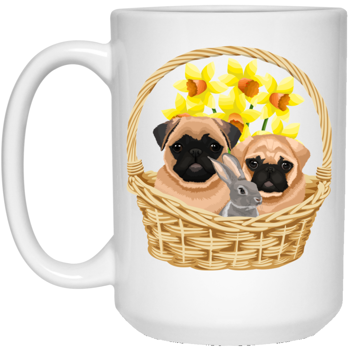 Pugs and Bunny Basket Mugs