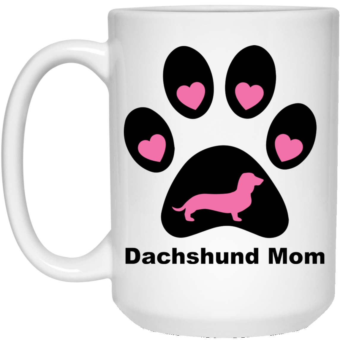 Dachshund Mom Paw Print Mugs