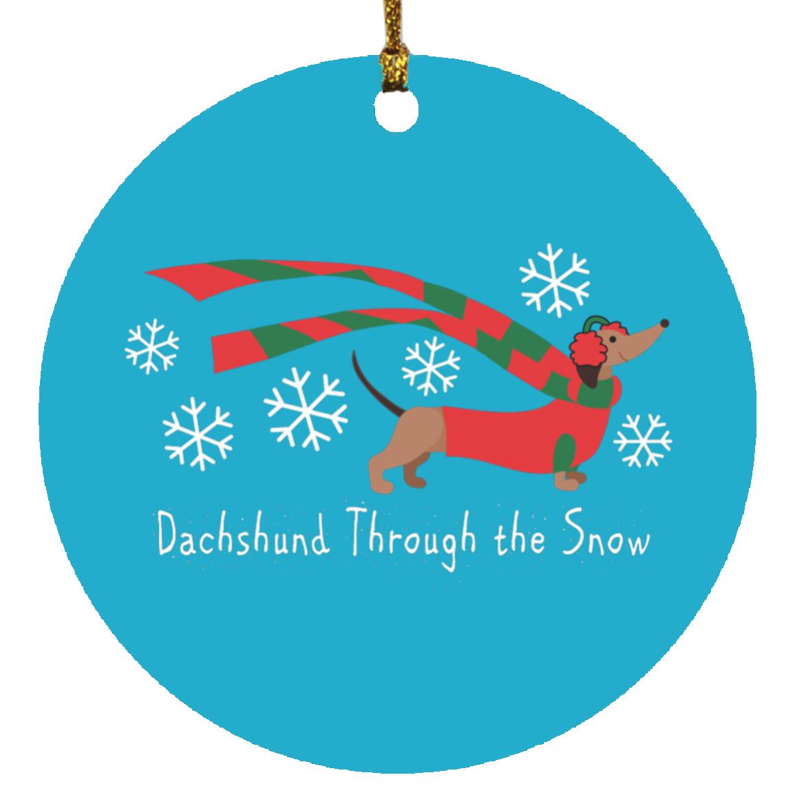Dachshund Through The Snow Ornaments