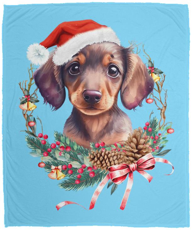 Dachshund Puppy Wreath Blankets