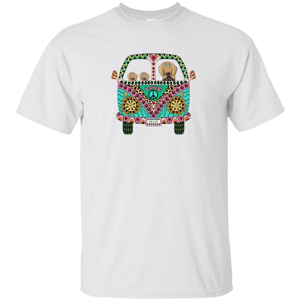 Dachshunds Love Bus Brown Dogs T-Shirts