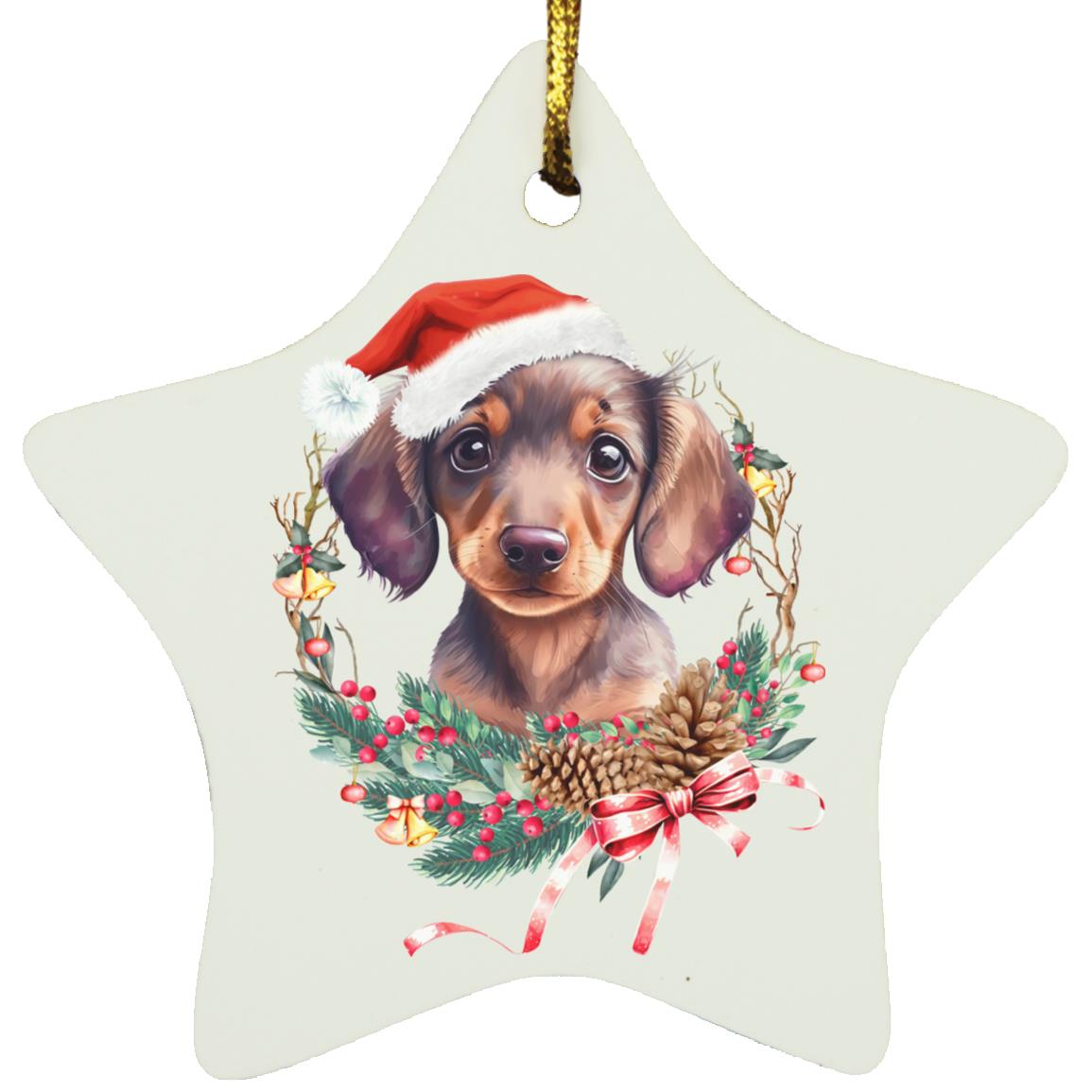 Dachshund Puppy Wreath Ornaments