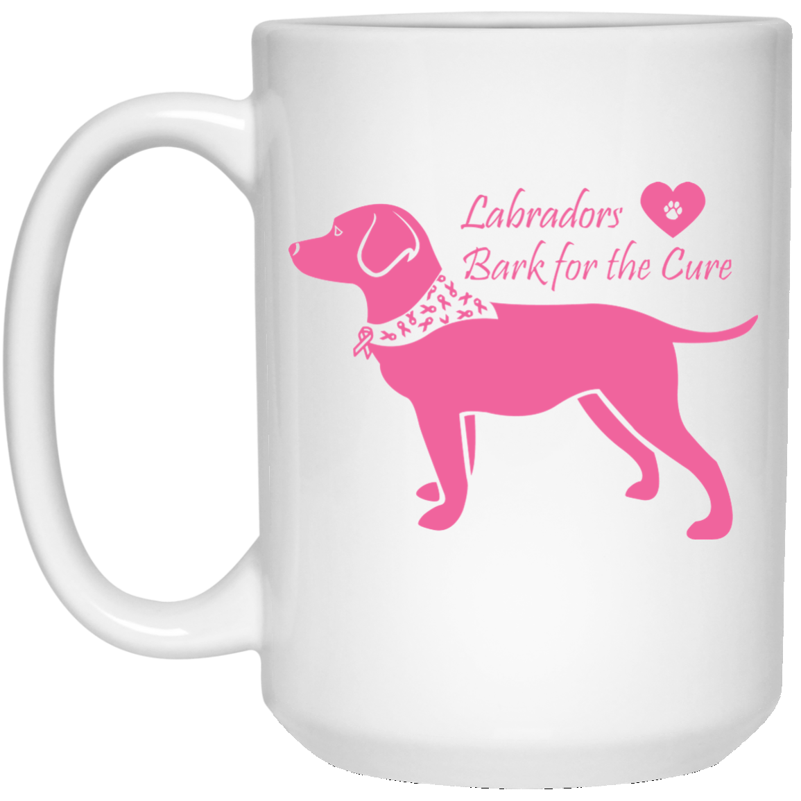 CustomCat Coffee Mug 11 oz. White Mug / White / One Size Labradors Bark For The Cure Mugs Fundraiser