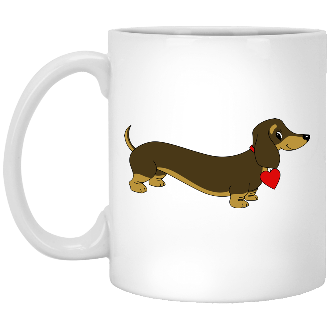 CustomCat Coffee Mug 11 oz. White Mug / White / One Size Dachshund Love Brown Mugs