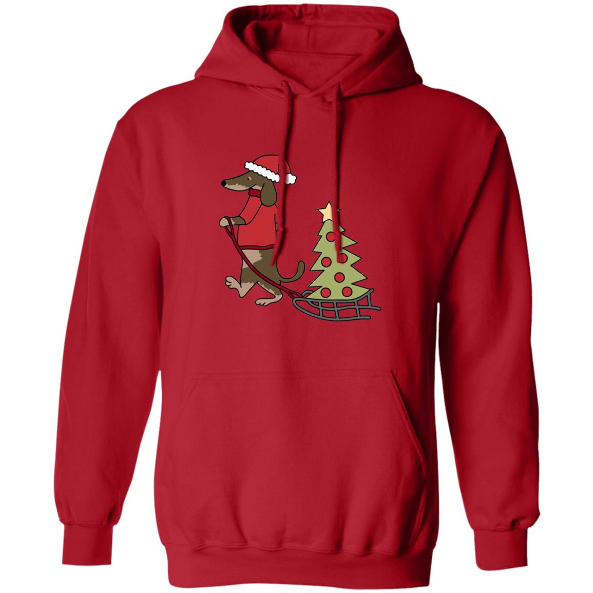 Dachshund Christmas Tree Sled Long Sleeve + Sweatshirts