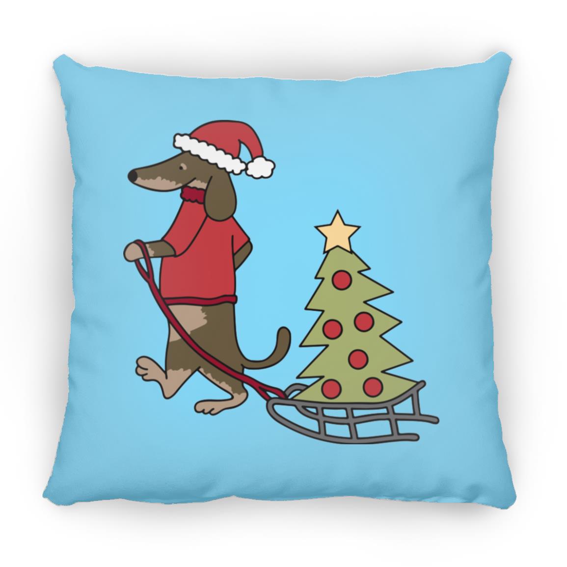 Dachshund Christmas Tree Sled Pillows