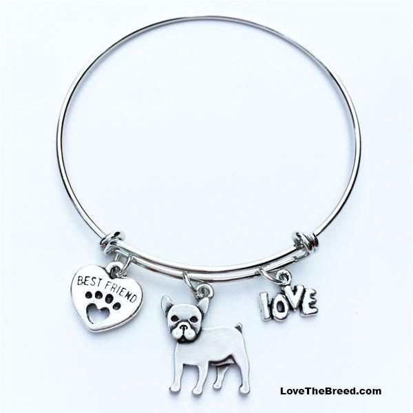 French Bulldog Best Friend Love Charm Bracelet