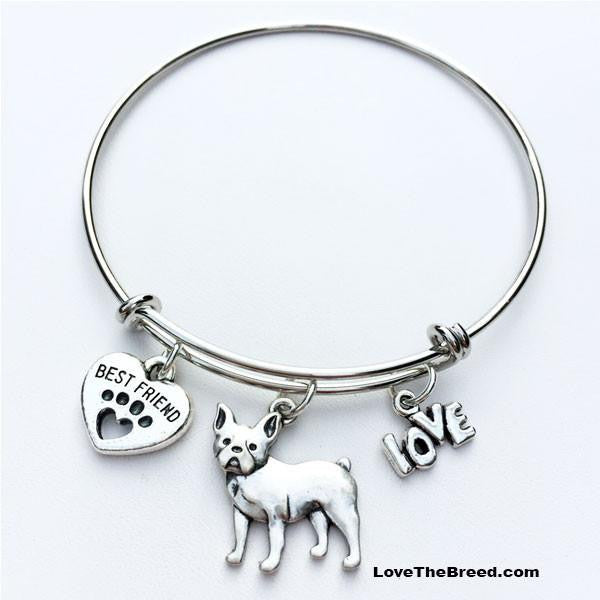 French Bulldog Style 2 Best Friend Love Charm Bracelet