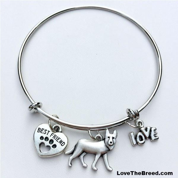 German Shepherd Best Friend Love Charm Bracelet