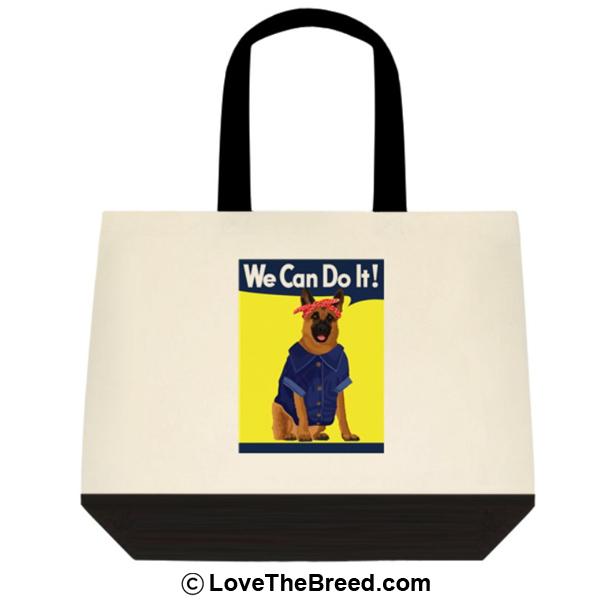 German Shepherd Rosie the Riveter We Can Do It Extra Large Tote