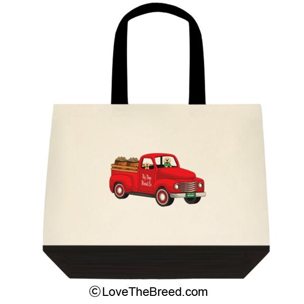 Golden Retriever Biscuit Truck Extra Large Tote