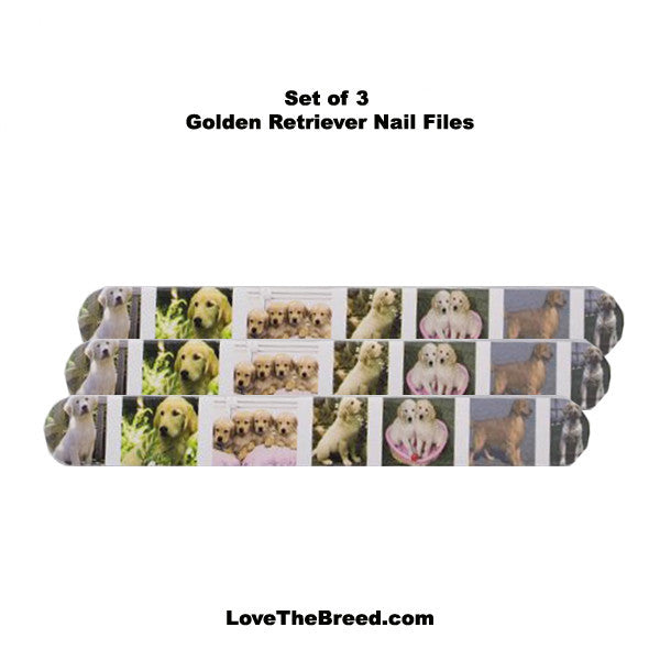 Golden Retriever Print Nail Files Set of 3
