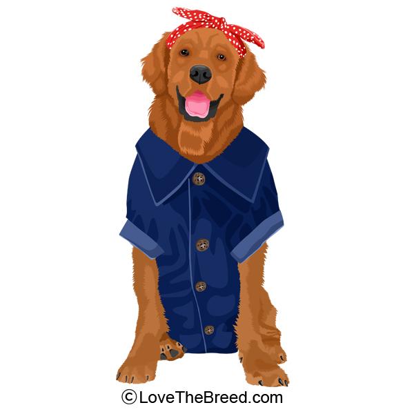 Golden Retriever Rosie the Riveter DOG Extra Large Tote