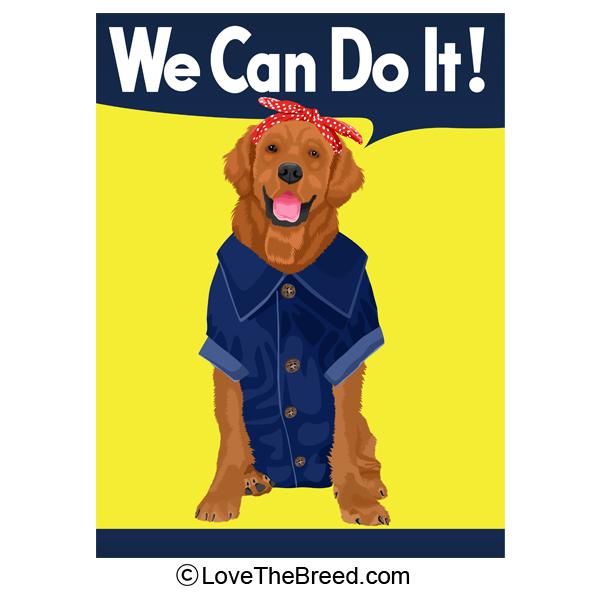 Golden Retriever Rosie the Riveter We Can Do It Extra Large Tote