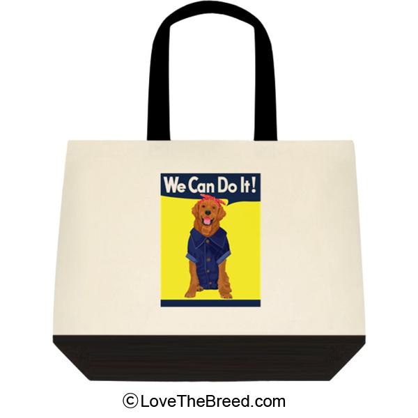 Golden Retriever Rosie the Riveter We Can Do It Extra Large Tote