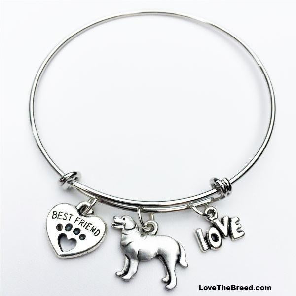 Golden Retriever FULL COAT Best Friend Love Charm Bracelet