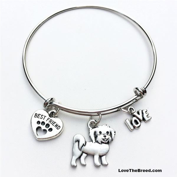 Maltese Best Friend Love Charm Bracelet