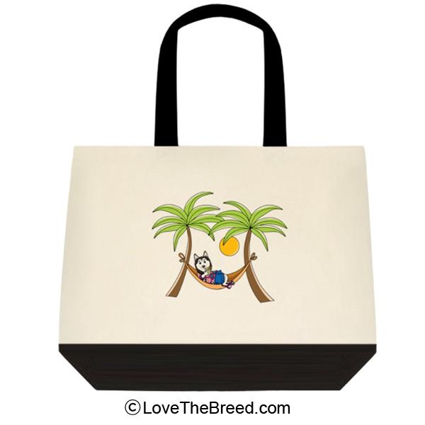 Husky in Hammock Extra Large Tote