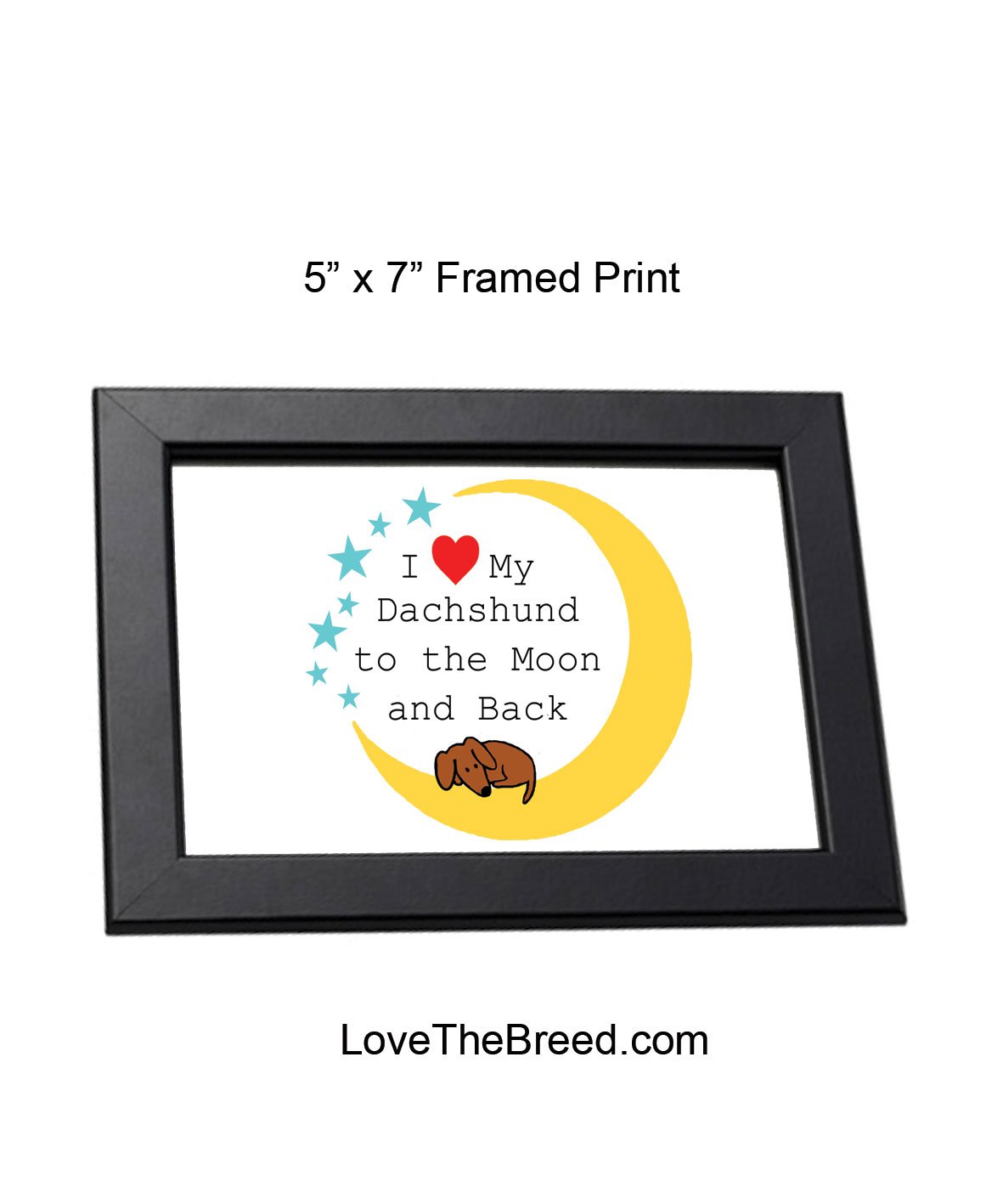 I Love My Dachshund to the Moon and Back Framed Print 5 x 7