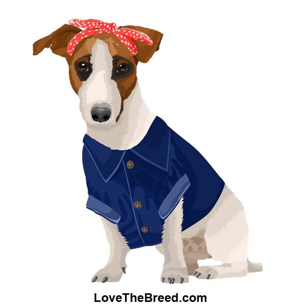 Jack Russell Rosie the Riveter DOG Extra Large Tote